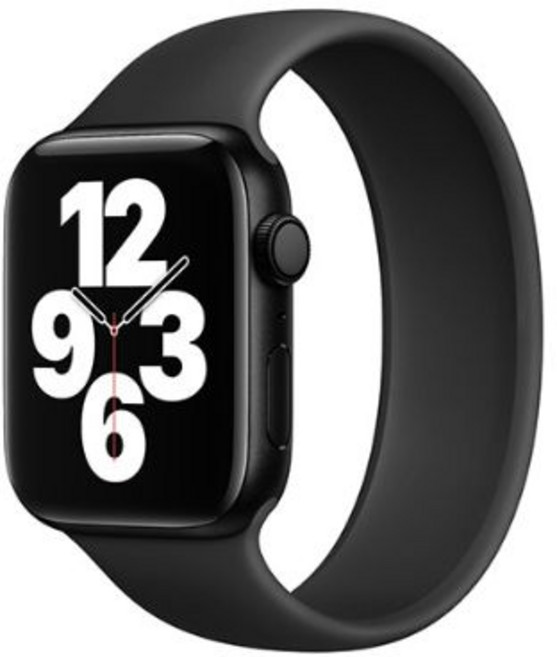 포유 애플워치 3/4/5/6/7/SE 솔로루프스트랩 (38/40/41mm 호환가능) (L) 1개, 블랙