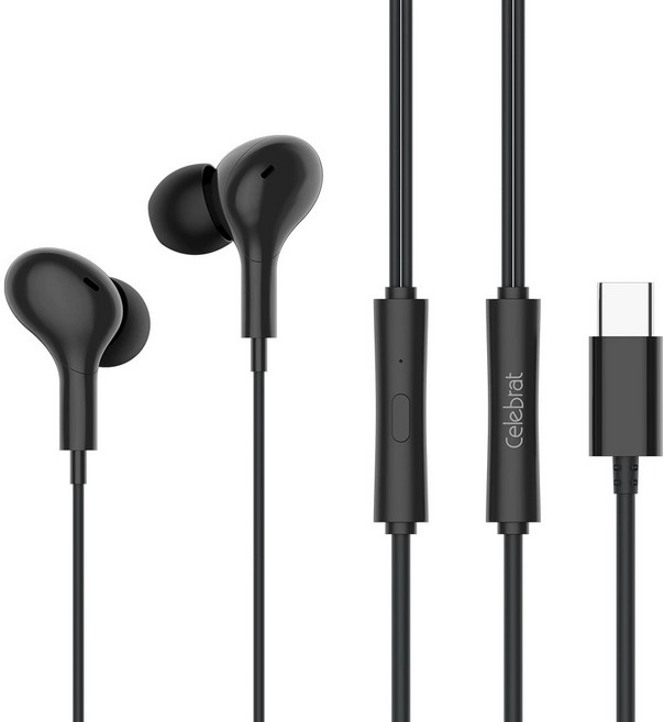 셀레브레이트 제이엔 프미리엄 C타입 커널형 유선 이어폰, JNE-04, 블랙