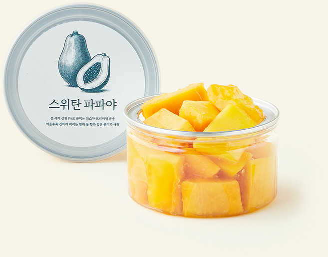 컷팅 스위탄 파파야, 200g, 1개