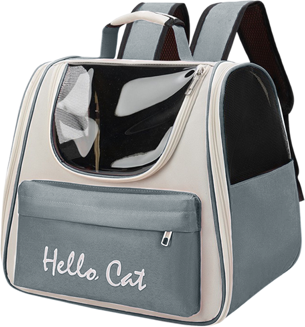 Hello Cat 寵物外出背包 5021, 灰色, 1個