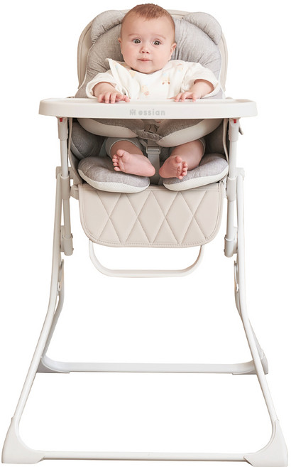 에시앙 유아용 라이트 하이체어 + 허그베어 라이너, 화이트(하이체어), 그레이(허그베어 라이너)