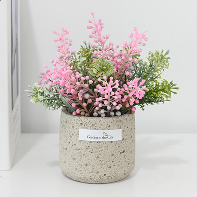 Garden in the City 復古苔蘚鐵線蕨人造花飾品, 1個, 粉紅色