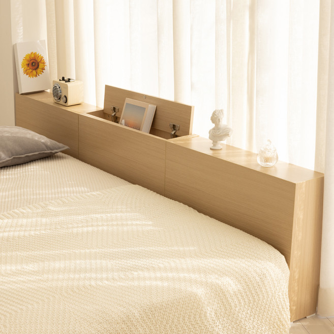 라샘 도어형 저상형 헤드 DIY 침대 틈새 수납장 400 IH24134, 내추럴