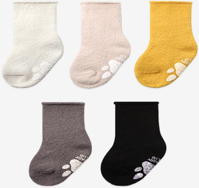 하이베이비키즈 하이베이비클럽 남아용 수면 돌돌이 보온 양말 5종세트