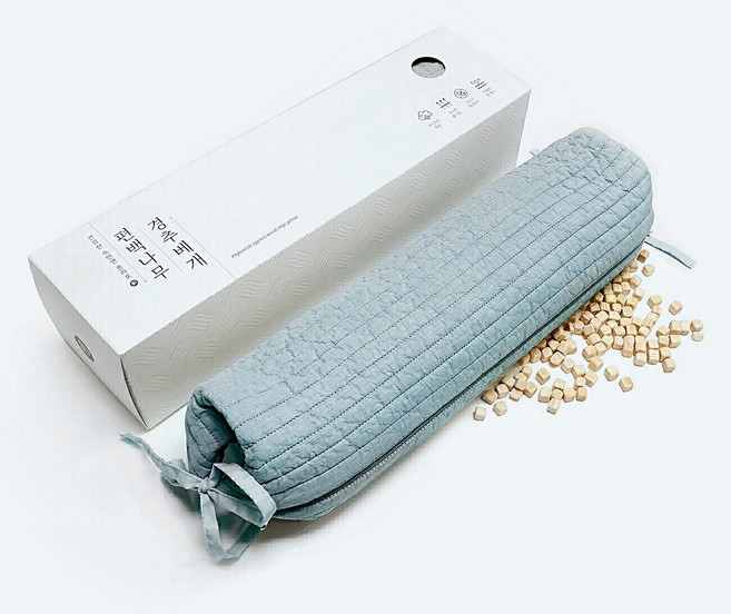 편백나무큐브 누빔 피그먼트 순면 시원한 통풍베개 + 선물박스 세트, 블루, 1세트