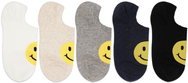 박군 남성용 빅스마일 덧신 5족 세트