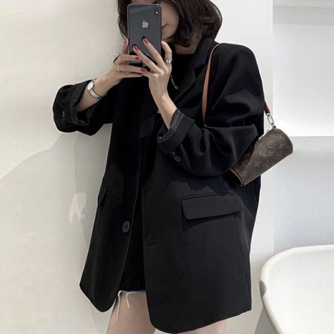 PEONIST 女款正式寬鬆簡約西裝外套