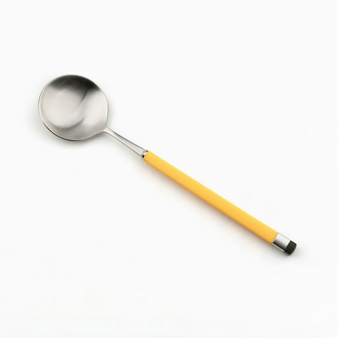 보겐 스퀘어 투톤 실버 커트러리 디저트스푼, 옐로우, 1개