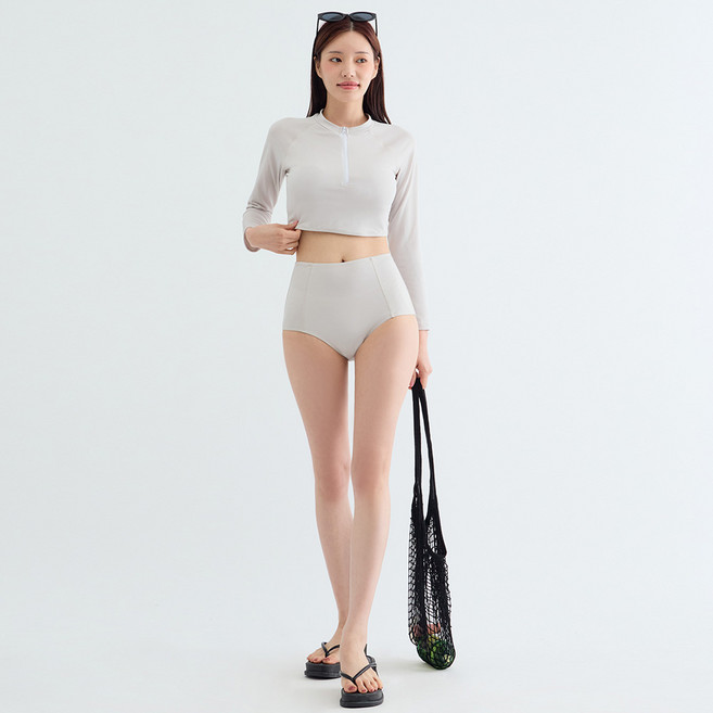 Elsso 女款基本素色短版長袖防磨衣套裝