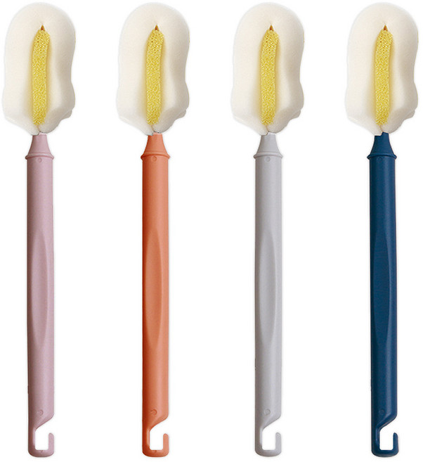 슈베스 국내 제조 더블폼 세척솔 4종 세트, 핑크, 코랄, 그레이, 네이비, 1세트