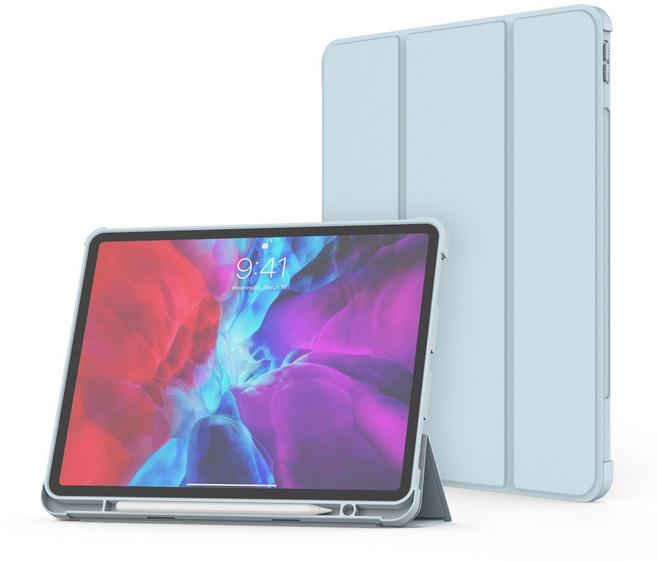 모란카노 애플펜슬 수납 클리어 케이스, 스카이블루