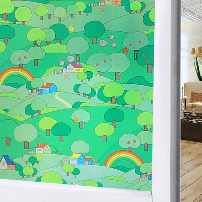 언헤브 베어리어스 유리창 필름 시트지, 17레인보우, 90cm x 1m