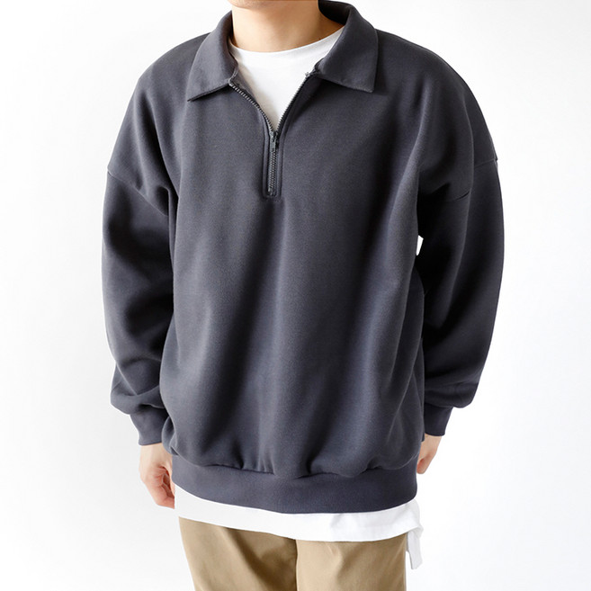 해리슨 남성용 기모 지퍼 카라티 MDL1479