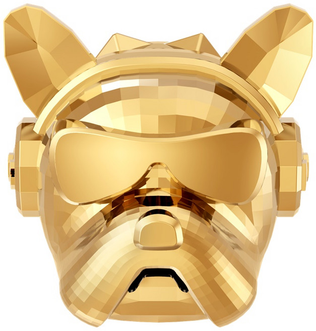 도그독 차량용 방향제 D-E1 불독 메탈릭골드 화이트코튼, 1개