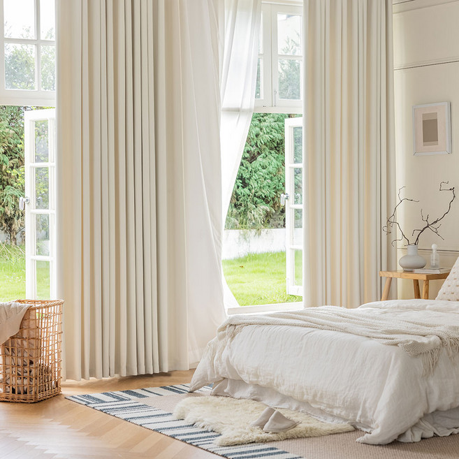 사라하우스 크림화이트 커튼 핀형