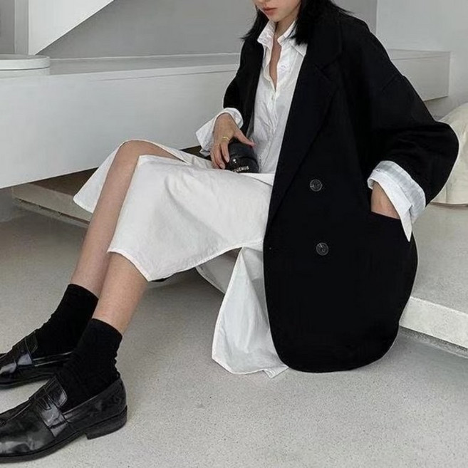 I'M MONG 女款 Obia 寬鬆大尺碼休閒西裝外套 長袖夾克