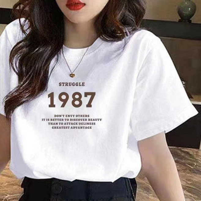 Goodif 女款 1987 素色寬鬆版短袖T恤