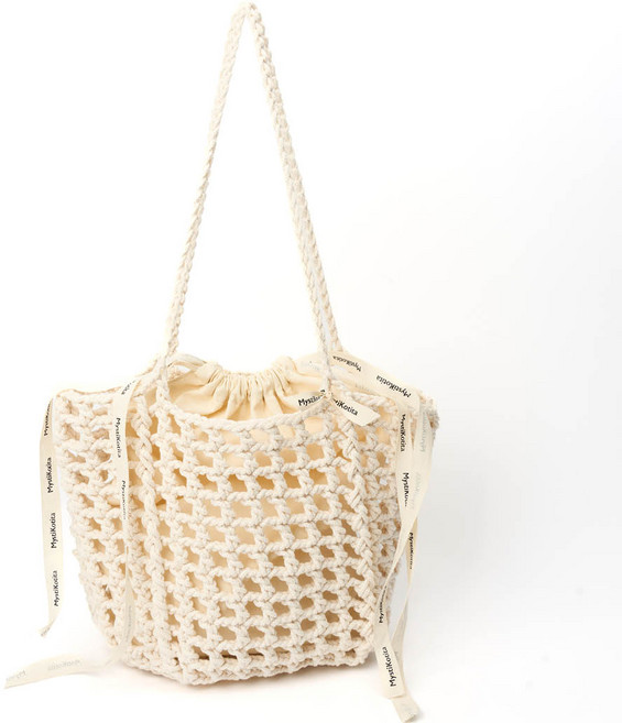 미스티코티타 DIY 쎄이 프루티 네트백 뜨개질 패키지 세트, 소프트아이보리, 1세트