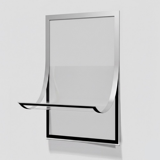 러블리팜 무타공 접착식 자석 게시판 액자 프레임, 5개, 실버