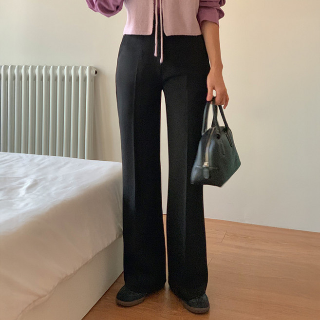 니썸 여성용 숏/미들/롱 어텐션 플레어 슬랙스