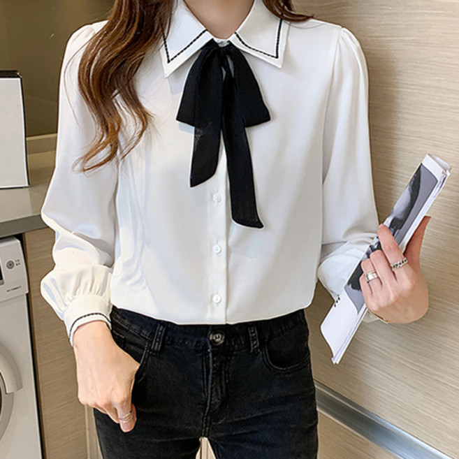 POPLARNC 女款Reserves蝴蝶結襯衫 P26SPBL012327