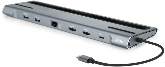 에이포트 C타입 듀얼 HDMI 멀티 도킹 스테이션, ACTIVE-C213, 1개