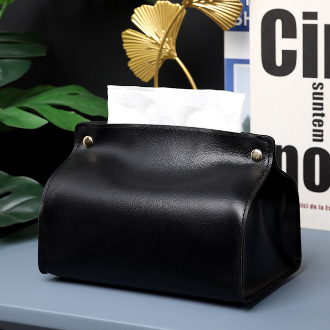 미소로운 고급 심플 티슈 커버, 블랙