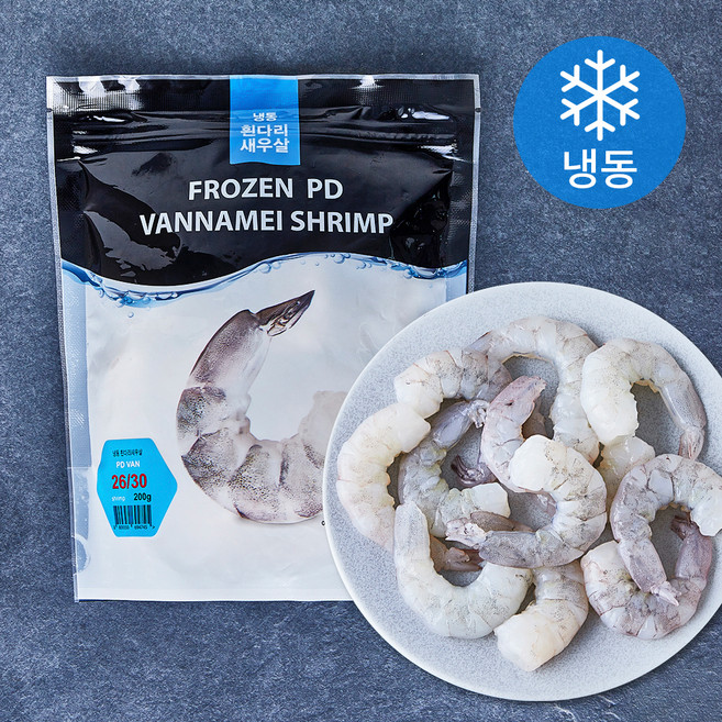 흰다리새우살 26 / 30 (냉동), 200g, 1개