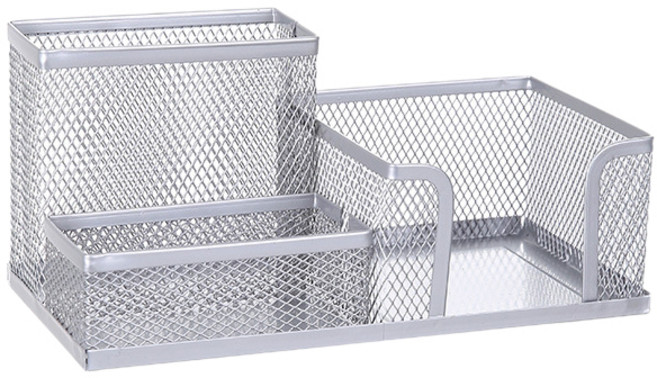 메쉬 멀티 연필꽂이, 실버, 1개