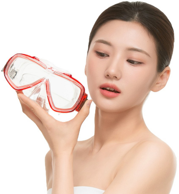 B&D 浮潛套組 BN-507 紅色的 潛水鏡(15.5 x 8.5 厘米)