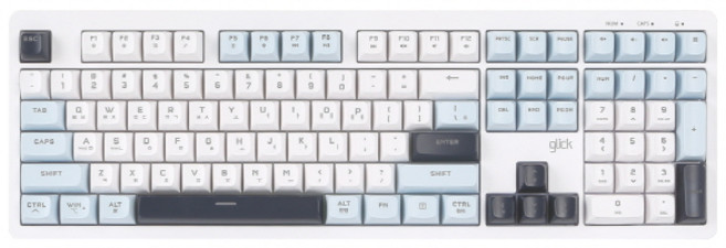 지클릭커 파도프로젝트 제주바다 풀윤활 플런저 무소음 무선 블루투스 키보드, 화이트 마린, WK100B, 제조사축