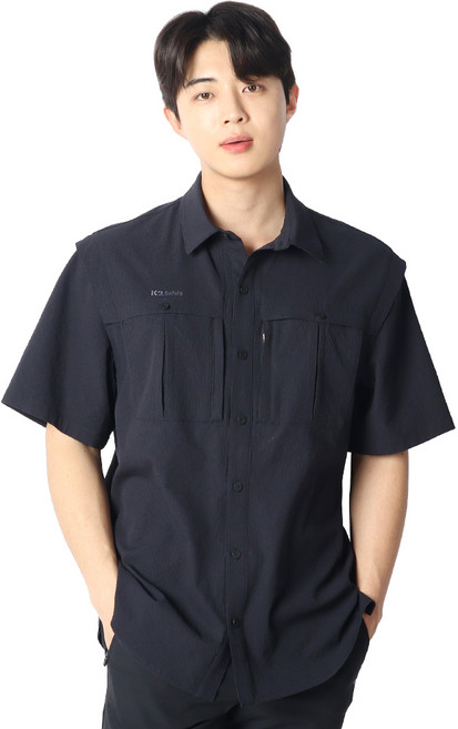 케이투세이프티 남성용 시어서커 여름 반팔 셔츠 25401
