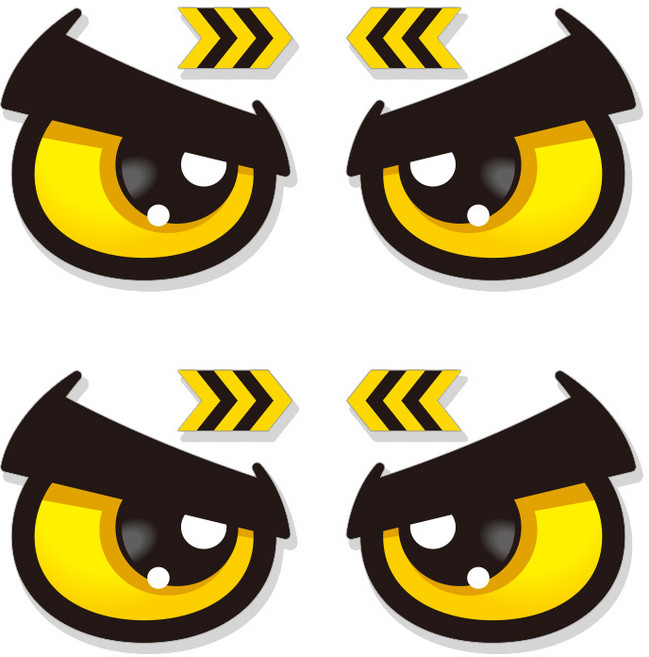 제제데코 차량용 왕눈이 고휘도 육각 반사 스티커 2p 세트 소형 앵그리 B008 + 자석 스티커 랜덤발송, 랜덤발송(자석 스티커), 1세트