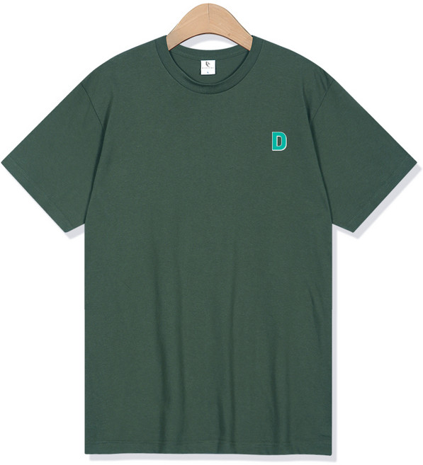 디엘크리 남녀공용 D스몰 블럭 로고 빅사이즈 베이직 라운드 17수 반팔 티셔츠