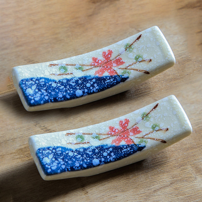 프렌치마르스 전통 도자기 수저받침대 MMM3375, 꽃, 2개