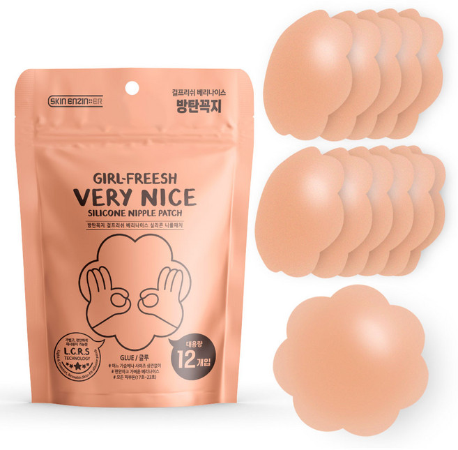 방탄꼭지 걸프리쉬 베리나이스 실리콘 브라 니플패치 7cm 12p, 1개