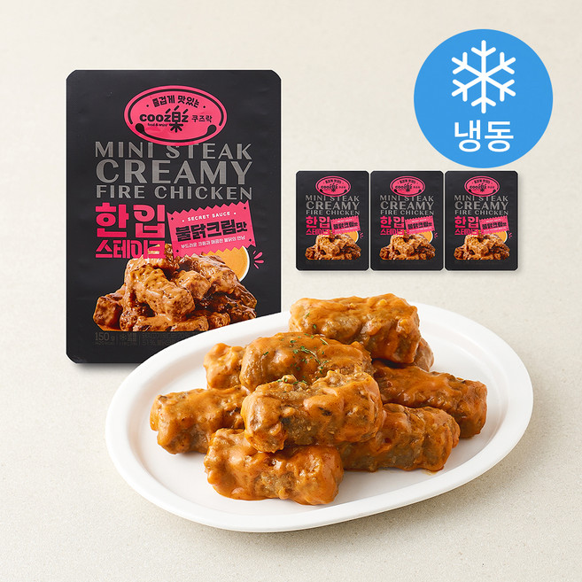 쿠즈락 한입스테이크 불닭크림맛 (냉동), 150g, 4개
