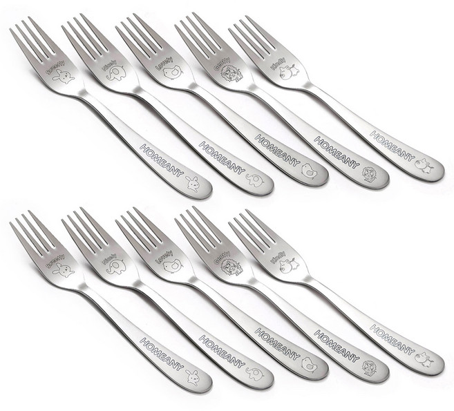 홈애니 어린이 포크 5종 x 2p 세트, 1개, 토끼 2p + 코끼리 2p + 병아리 2p + 사자 2p + 돼지 2p