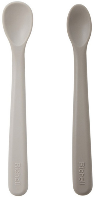 릿첼 실리콘 이유식 스푼 S + M 세트, 코지그레이 + 크림, 1세트