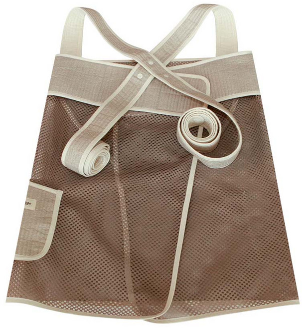 베이비꼬 옛날 포대기 여름망사 X자형 5부, 체크베이지