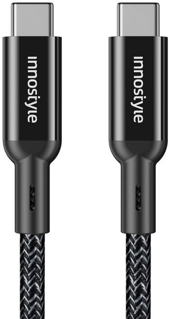 Innostyle PowerFlex Ultra 4K投影 USB-C TO Type-C PD充電線傳輸線快充線 USB3.1 Gen2, 黑色, 200cm, 1條