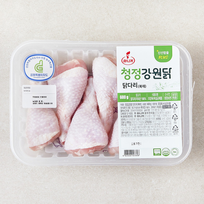 마니커 무항생제 인증 청정강원닭 닭다리 북채 (냉장), 1개, 600g