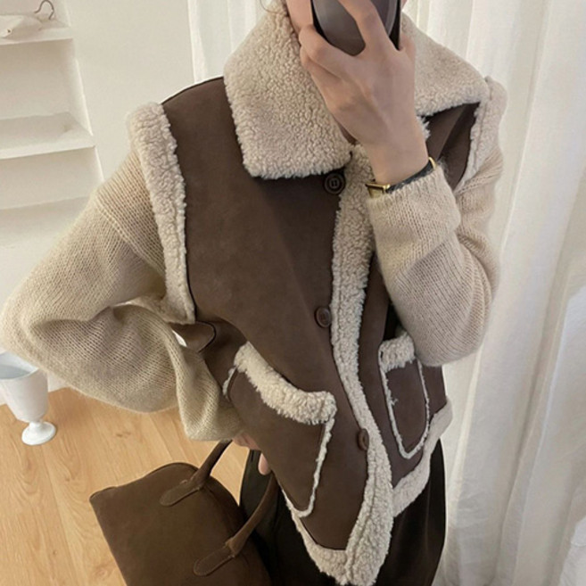 Fashion Flow 女款保暖冬季新款層次穿搭毛絨背心外套