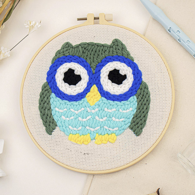Artjoy DIY俄羅斯刺繡+鉤針組, 1套, 眼鏡貓頭鷹