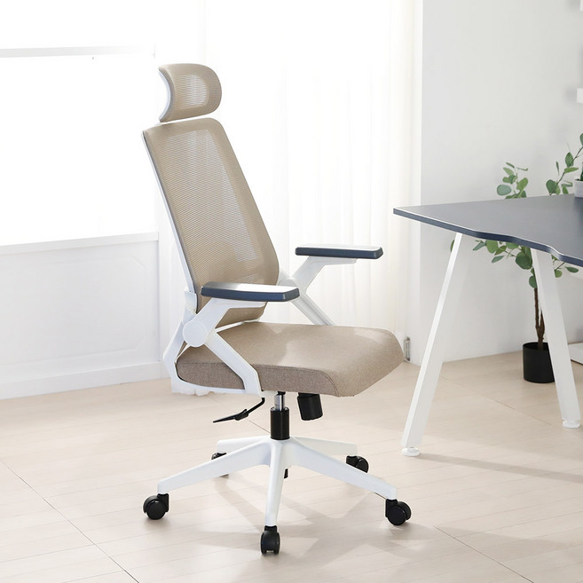 린백 사무용 컴퓨터 학생 책상 의자 LB221HA, 베이지+화이트바디