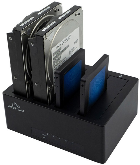 WIZPLAT USB 3.2 Type-C 4槽硬碟擴充座 外接硬碟盒, SD-40UC, 13套