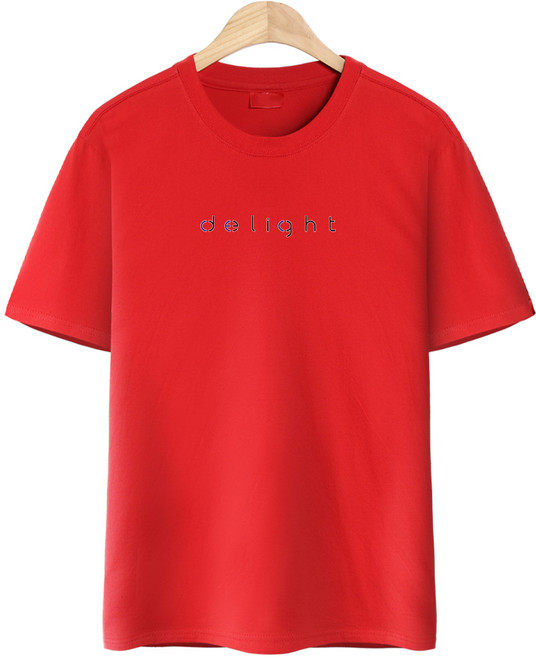 다꾸앙 남성용 통기성 딜라이트 라운드 레터링 반팔 티셔츠 E04DKA_DU3783