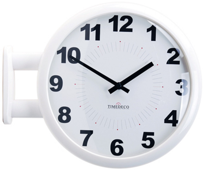 타임데코 모던 양면 시계 A6, 화이트