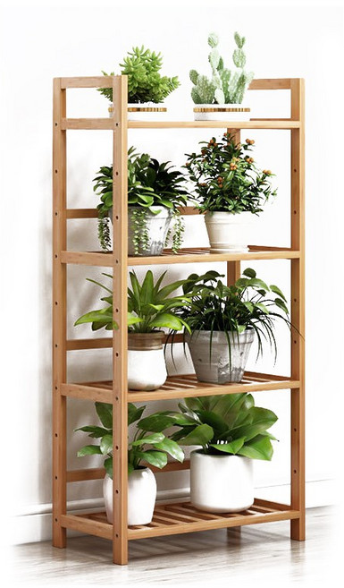 더자카 베이직 스탠드 선반, 우드, 4단