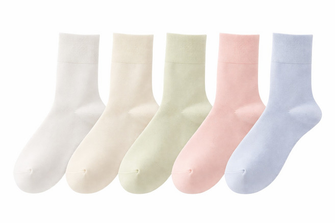 여성용 무압박 에센셜 코튼 양말 5족 AW03